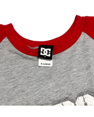 CAMISETA DC 3/4  XL GRIS ROJO OFERTA