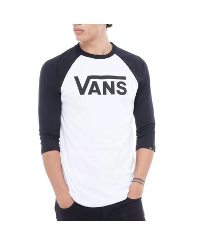 CAMISETA VANS CLASSIC RAGLAN BLANCO/NEGRO CAMISETA VANS CLASSIC RAGLAN BLANCO/NEGRO