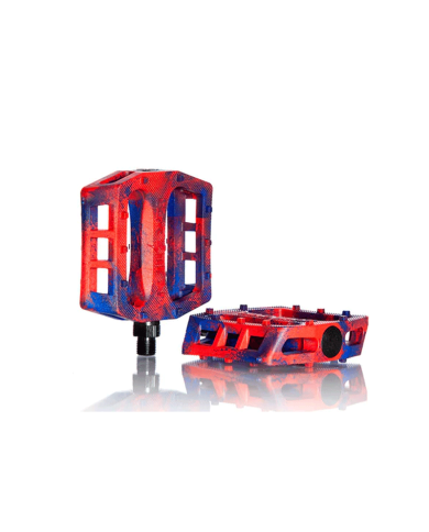 PEDALES DEMOLITION TROOPER ROJO/AZUL TYE DIE